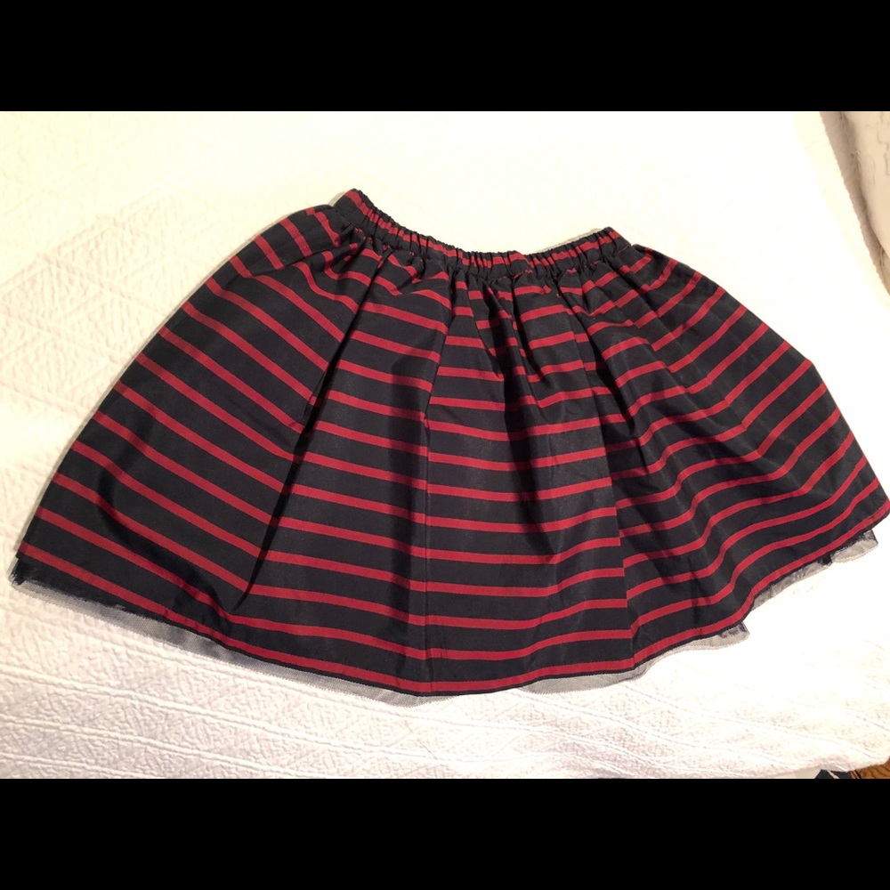 Navy and red skirt